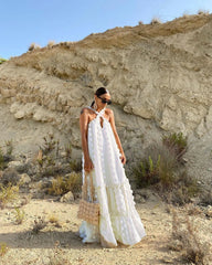 Loose Waist Streetwear Fashion Floor Length Boho Dress