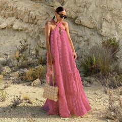 Loose Waist Streetwear Fashion Floor Length Boho Dress