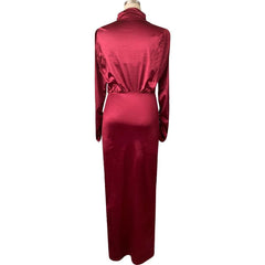 Splits Long Sleeve Maxi Dress
