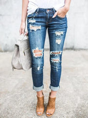 Ripped Hollow Out Bleached Y2k Trouser