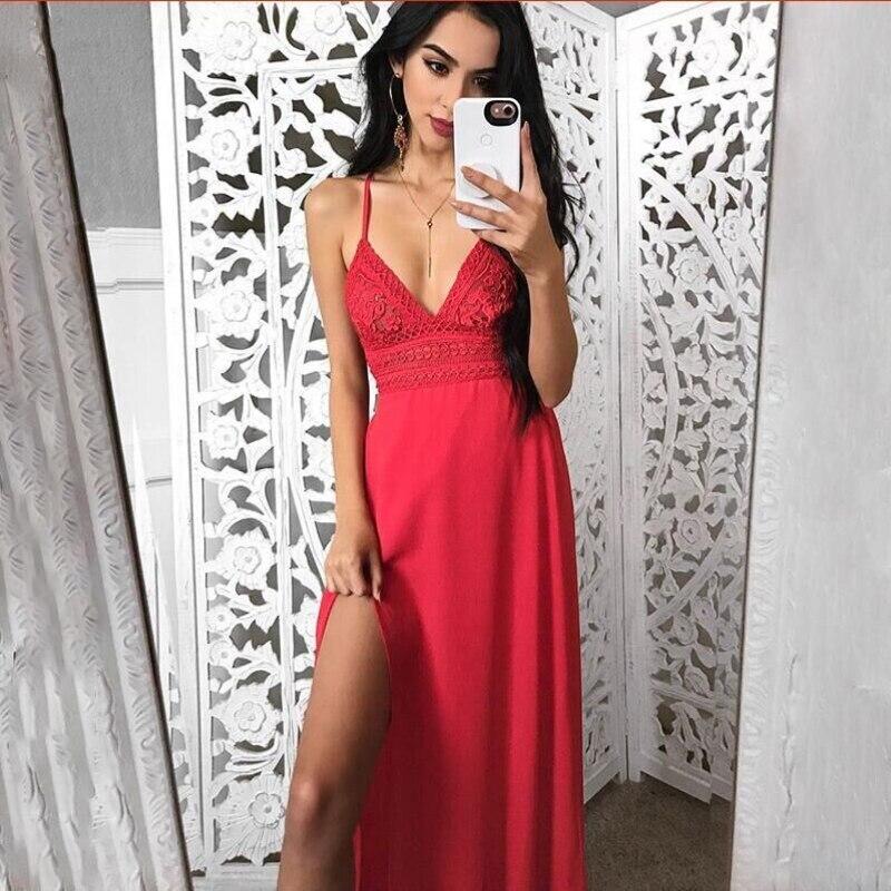 adies High Waist Long Maxi Dress Sundress