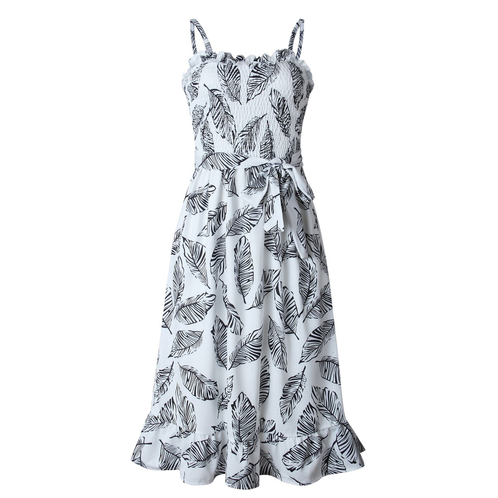 Summer Boho Party Dress Ladies Sleeveless High Waist Holiday Beach Casual Floral Swing Long Sundress