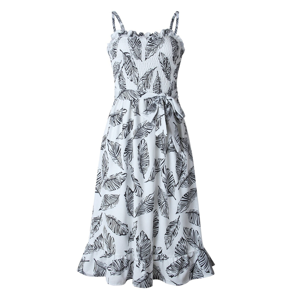 Summer Boho Party Dress Ladies Sleeveless High Waist Holiday Beach Casual Floral Swing Long Sundress