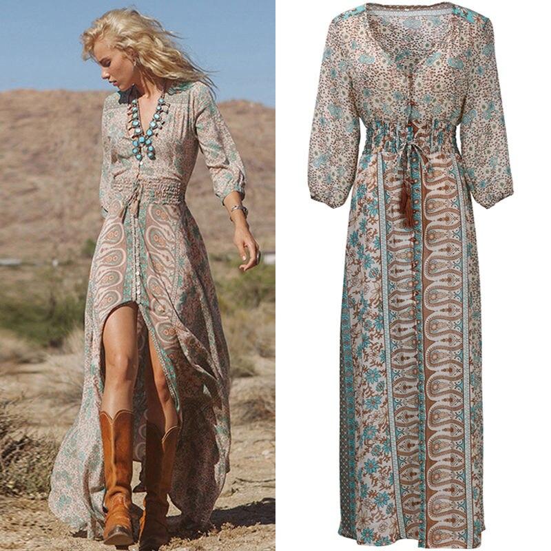 Summer Chiffon Boho Long Maxi Dress