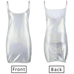 Summer Sequin Glitter Strap Mini Dress Ladies V Neck Bodycon Beach Backless Short Mini Sundress