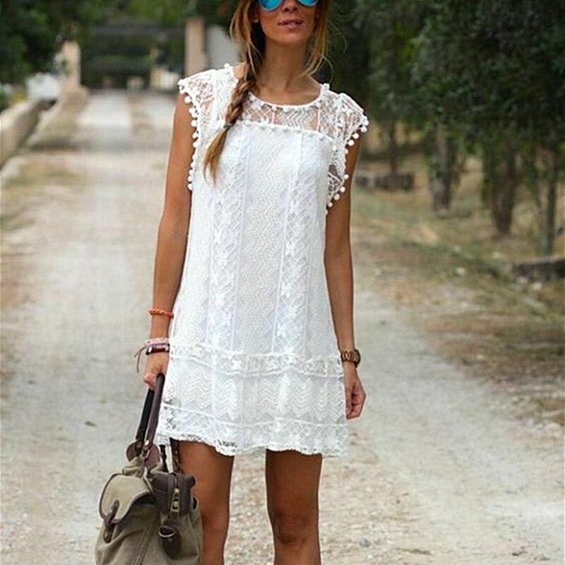 Summer Short Mini Dress Lace Chiffon Dress
