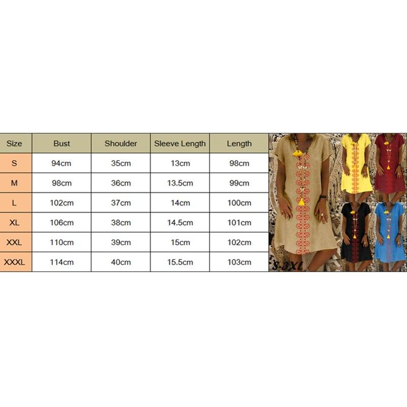 Summer Short Sleeve Cotton Linen Long Maxi Dress Fashion Ladies Casual Loose Beach Kaftan Dresses Sundress