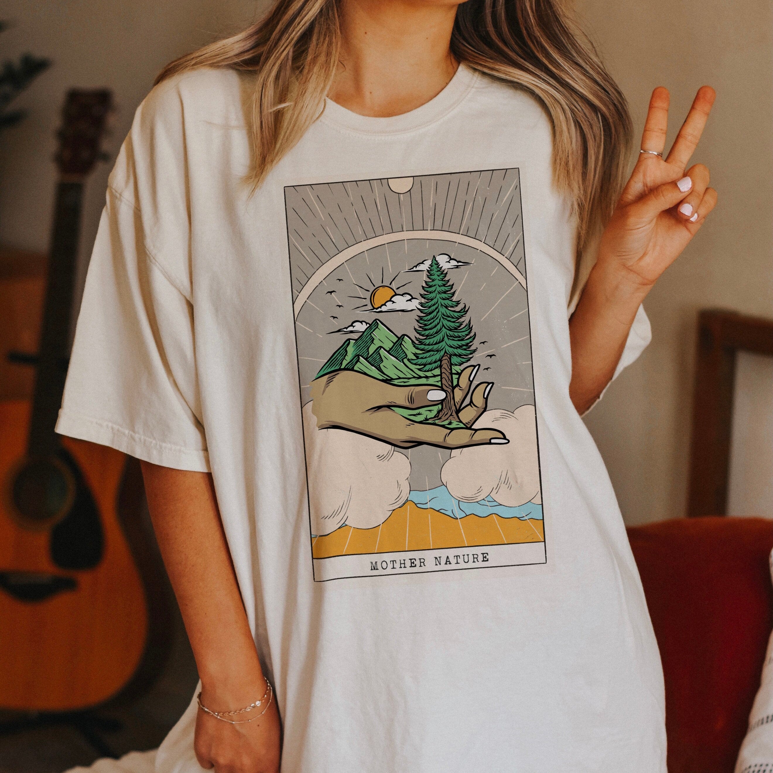 T-shirt Tarot Print Tops Casual Ladies Basic