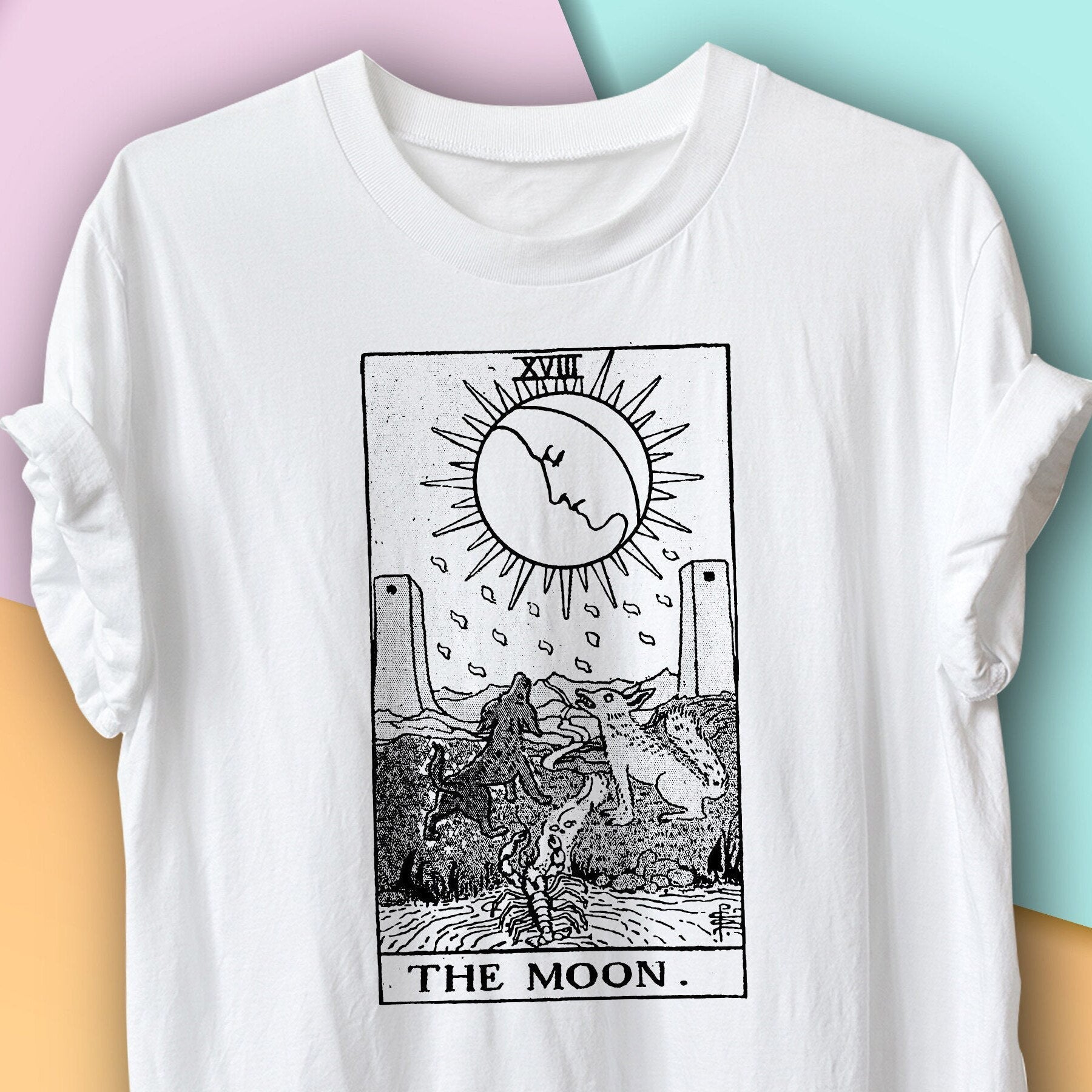 T-shirt Tarot Print Tops Casual Ladies Basic