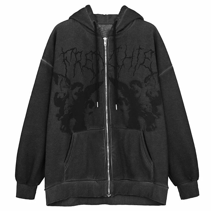 Vintage Angel Print Hoodies