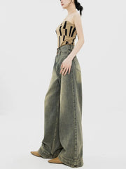 Vintage Korean High-Waist Grunge Streetwear Jeans