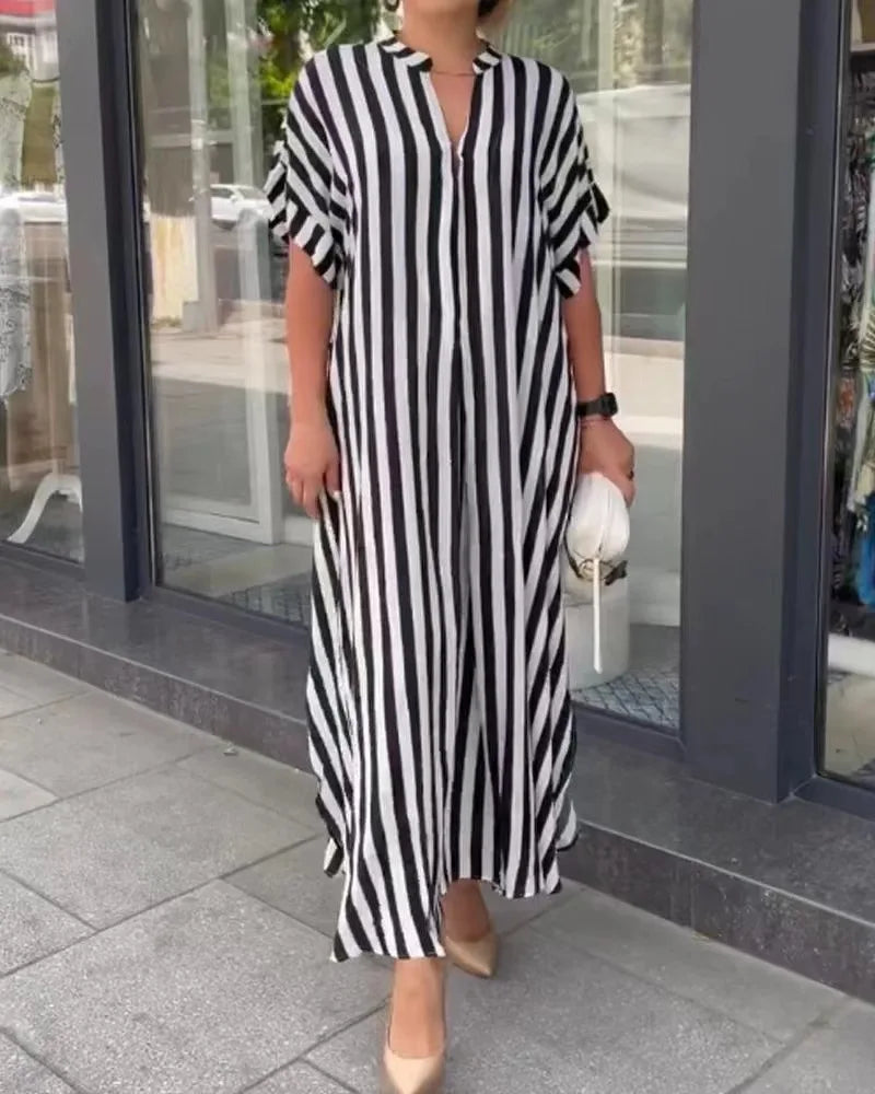 Loose Office Lady Fashion Casual Beach Maxi Boho Dress
