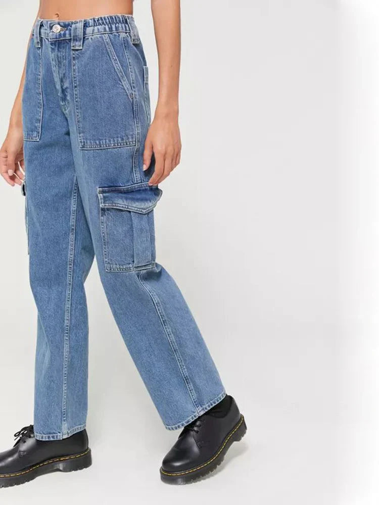 Wide Baggy Punk Loose Cargo Pockets Skater Trouser