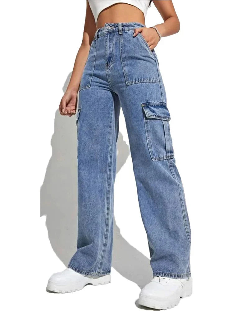 Wide Baggy Punk Loose Cargo Pockets Skater Trouser