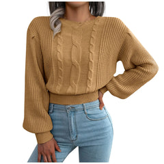 Sleeve Knitted Plus Size Autumn Winter WomenFashion Sweater