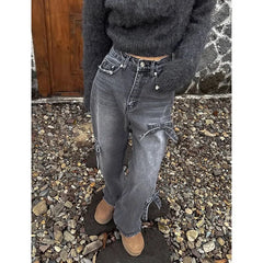 WomenBow Baggy Korean Cowboy Pants
