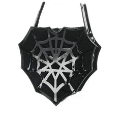 Black Spider Web Punk Creative WomenHalloween Designer Shoulder Crossbody Bag