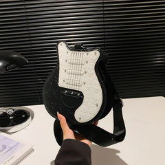 Guitar Shape Trend Halloween Party Gothic Crossbody Sling Shoulder Bag