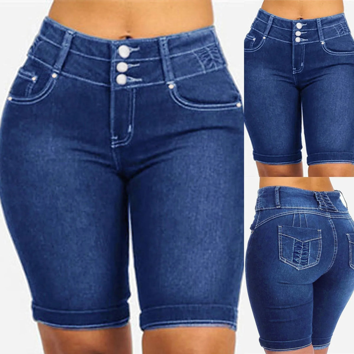 WomenDenim Shorts New Summer Waist Casual Chic Skinny Shorts
