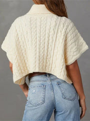 WomenLoose Short-sleeved Turtleneck Knit Summer Autumn Lady Sweater