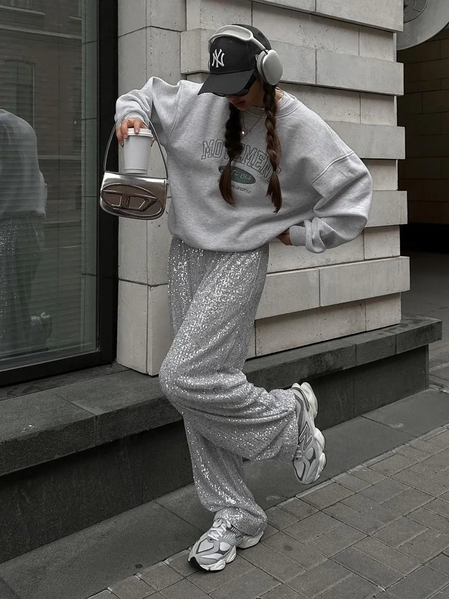 InsY2K Pearl Straight Mop Fall/Winter Pants