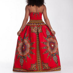 V Neck Printing Maxi Dress Sleeveless Floor-length Wrapped Chest Casual Dress Beach Holiday Dress