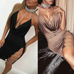 Sleeveless Bandage Bodycon Dress Ladies Summer Evening Party Clubwear Slim Short Mini Dress
