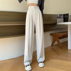 High Waisted Pants For New Fashion Button Up Wide Leg Office Ladies Pants