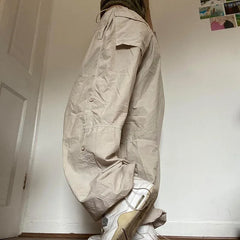 Retro Street Wide-leg Corseted Pants