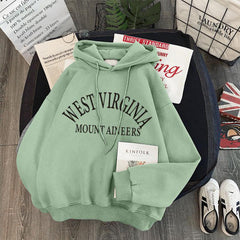Velvet Thick Letter Print Hoodie