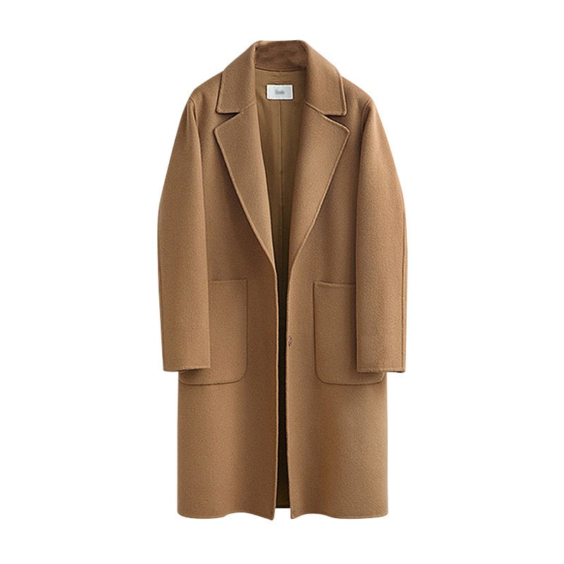 Wool Baggy Long Solid Simple All-match Overcoat