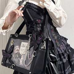 Y2K Labyrinth Butterfly Spider Web Letter DIY Transparent Fashion Bag