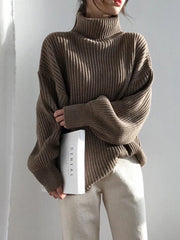 Korean Simple Lazy Wind Loose Long Sleeve Office Lady Knitted Pullovers Vintage Autumn Sweater