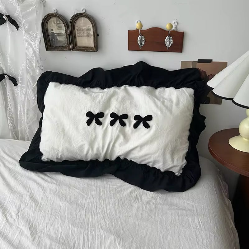 Aesthetic Pink Bedding Set with Bow