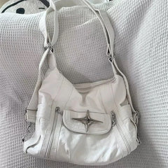 White Leather Y2k Bag