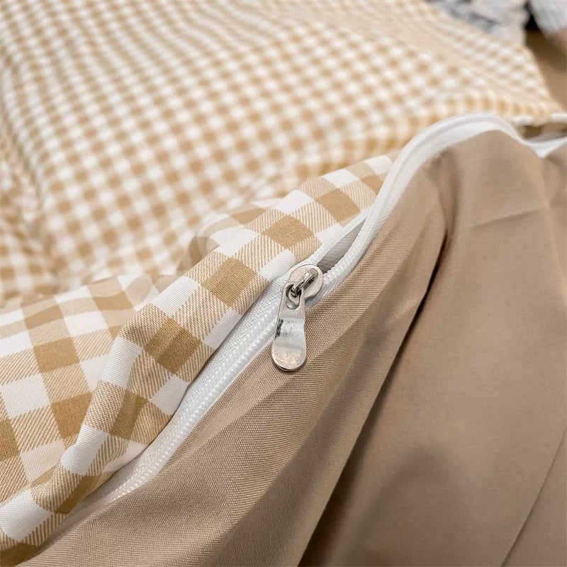 Gingham Plaid Duvet Cover Set