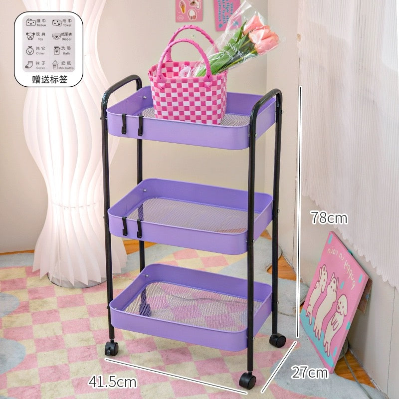 Pink 3-Layer Storage Shelf