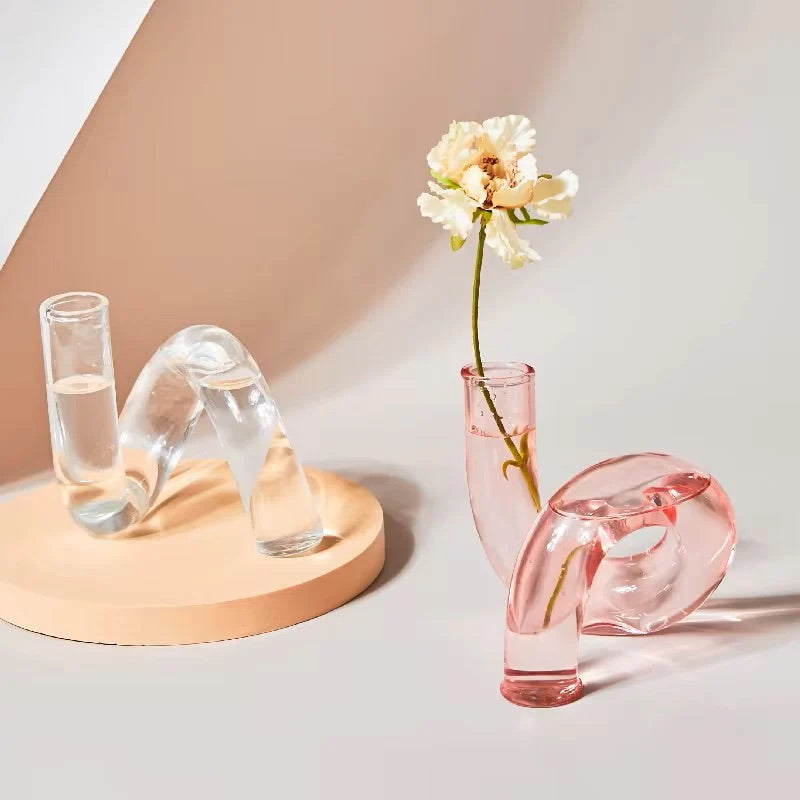 Twist Glass Candlestick Holder