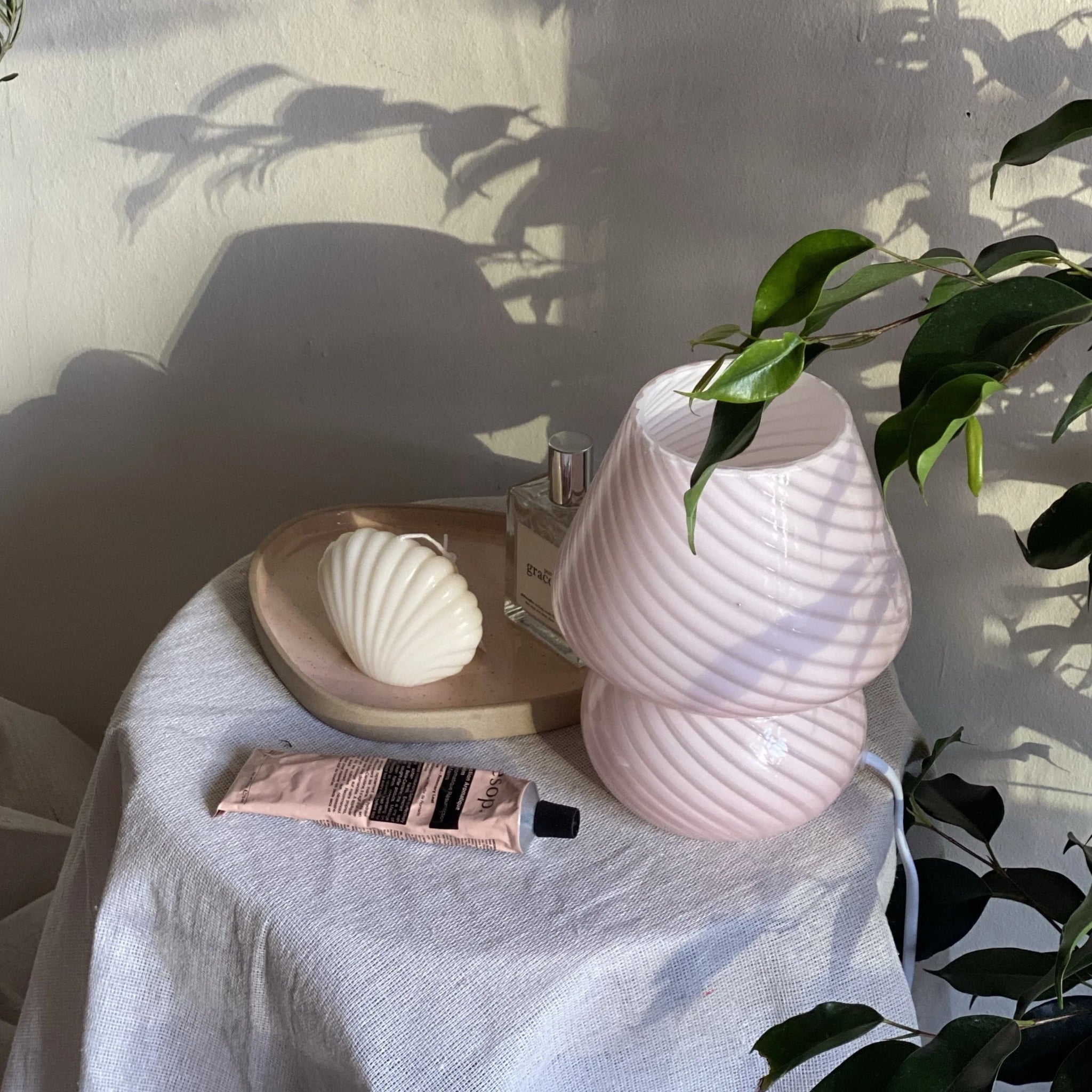 Baby Striped Mushroom Lamp
