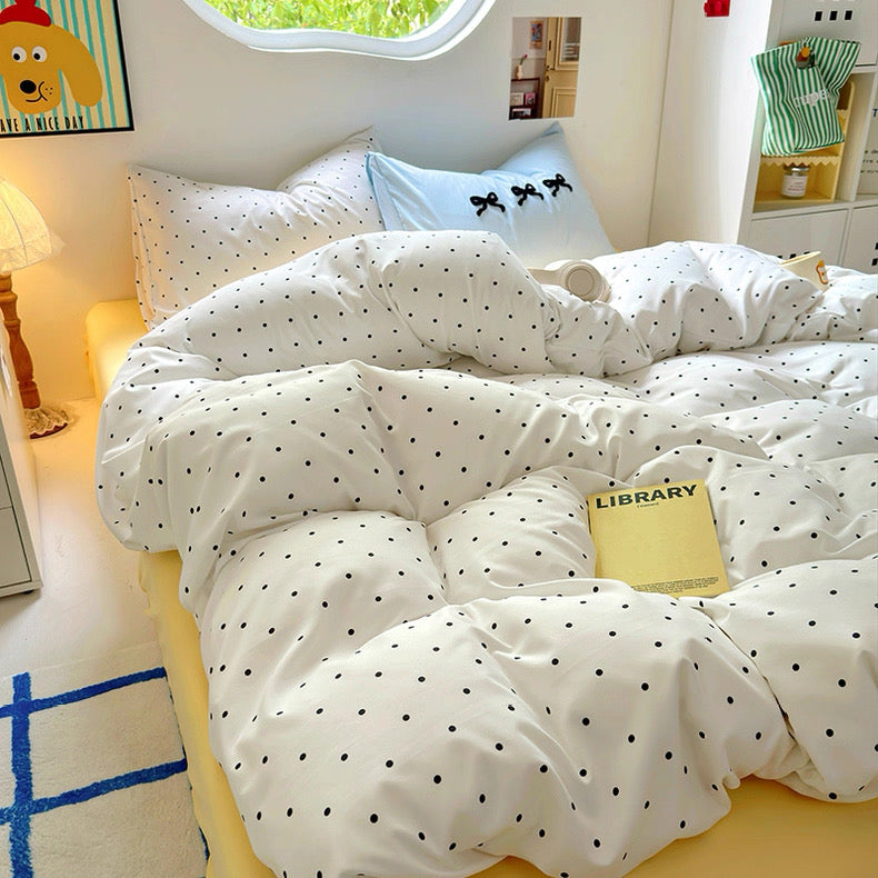 Yellow Polka Dot Bedding Set