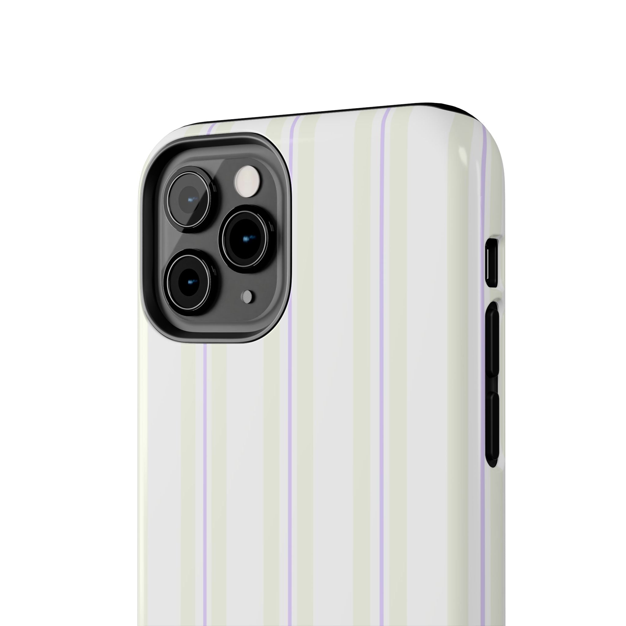 Cream & Lilac Striped iPhone Case