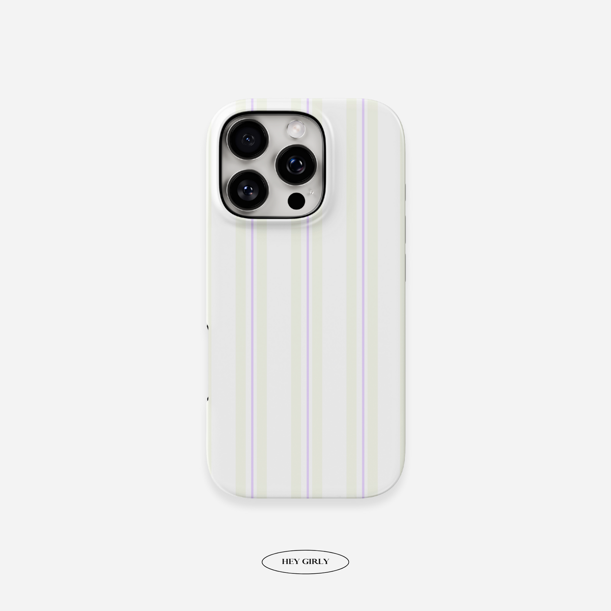 Cream & Lilac Striped iPhone Case