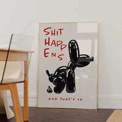 Black Balloon Dog Poster