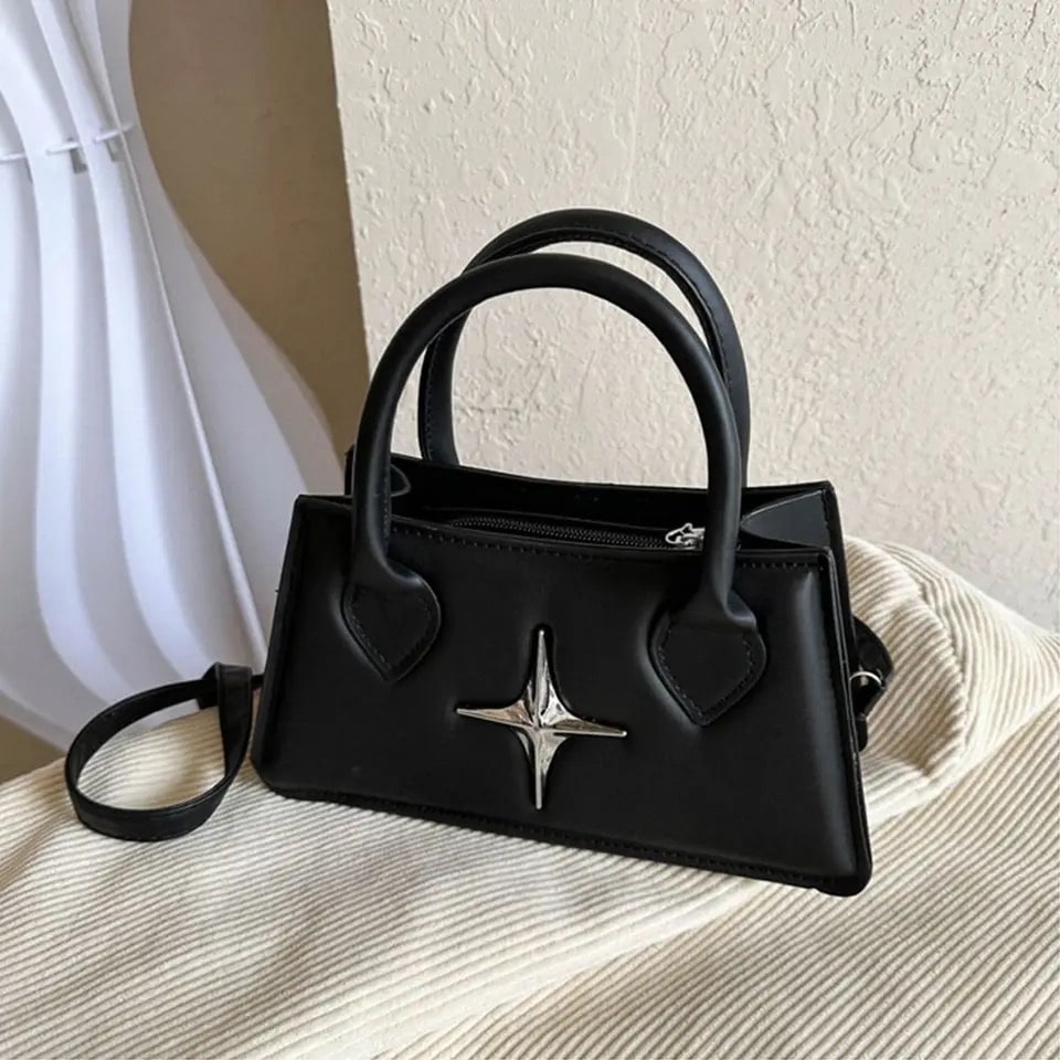 Black Mini Leather Y2k Bag