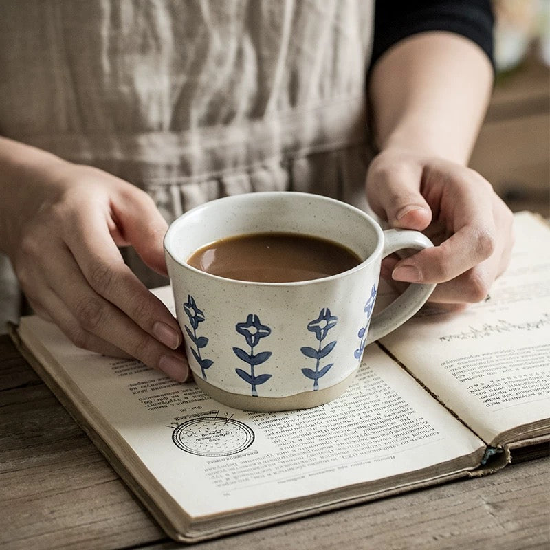 Blue Retro Ceramic Mug