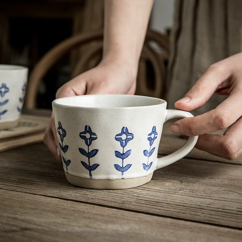 Blue Retro Ceramic Mug