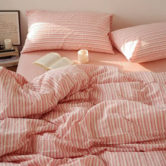 Bubble Pink Stripes Duvet Cover