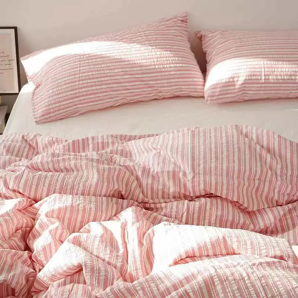 Bubble Pink Stripes Duvet Cover