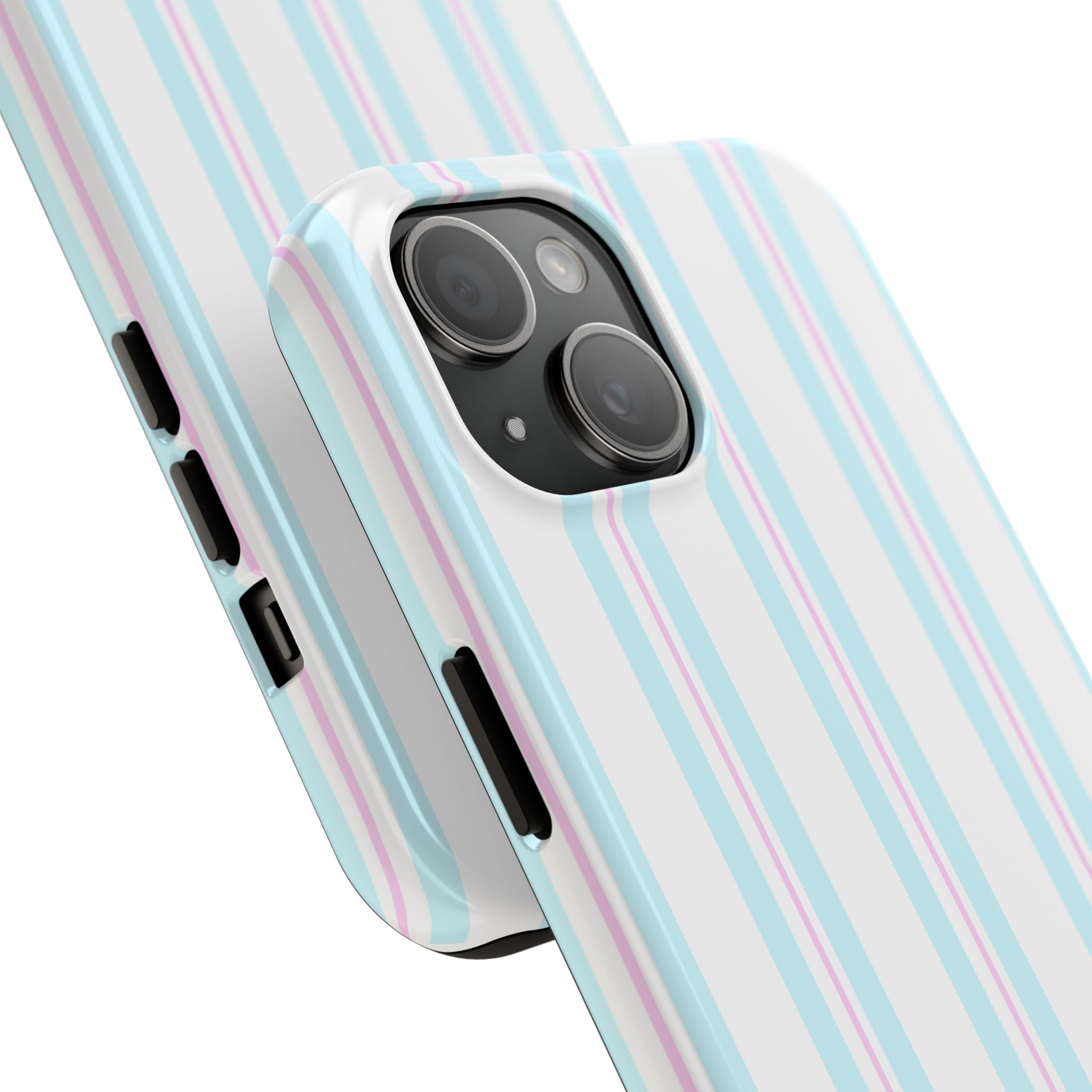 Blue & Pink Striped iPhone Case