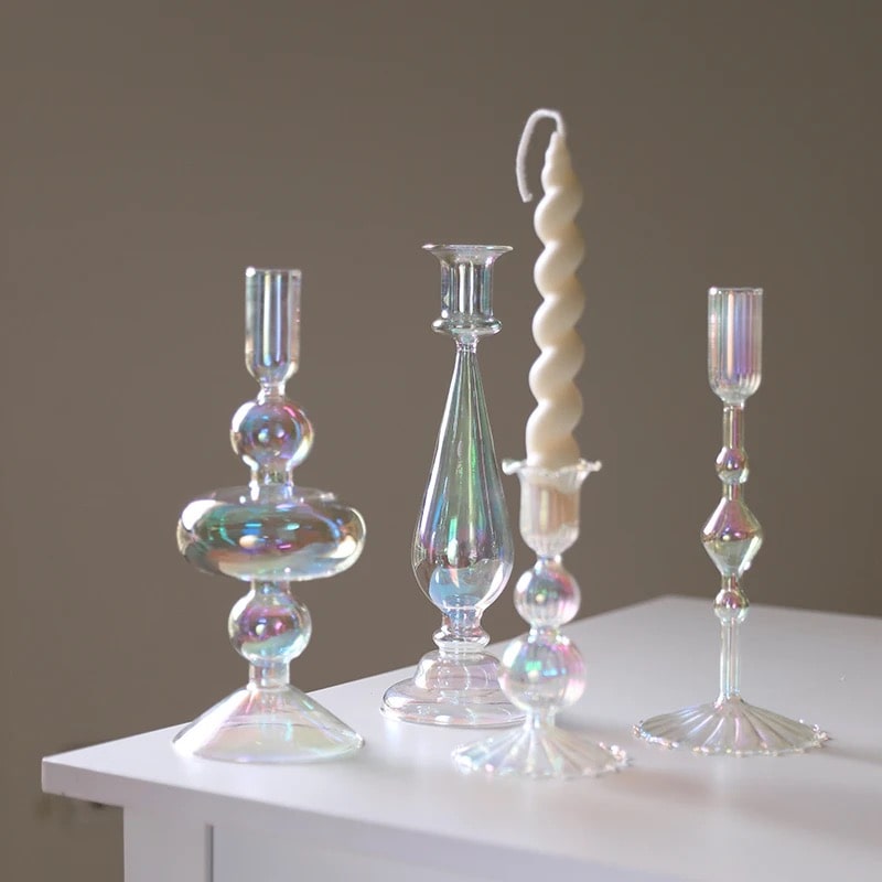 Taper Glass Candlestick Holder